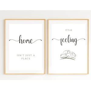 Personalized Camper Wall Art Set – Minimalist Quote Prints, Custom Name, Modern Travel Decor, Camper Van Gift, Digital Download