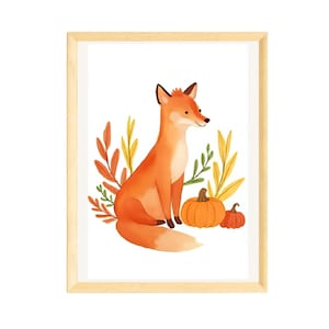 Herbstdeko, Kinderzimmer Bild, Kinderzimmer Poster, Kinderzimmer Deko,Poster ,wandbild wohnzimmer, bild kinderzimmer, herbstbild, fuchs bild