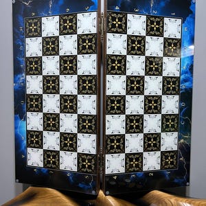 Juego de ajedrez de madera, tamaño de viaje, portátil, grabado en tablero, ajedrez de madera nuevo hecho a mano, juego estratégico, tablero, para dos