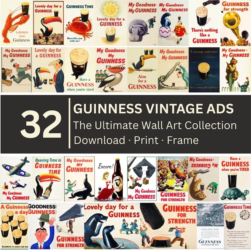 Retro Guinness Posters - Etsy UK