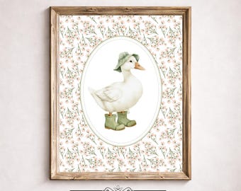 Duck Nursery Wall Art, Entenküken, Cottagecore Kinderzimmer Bild (Digitaler Download)