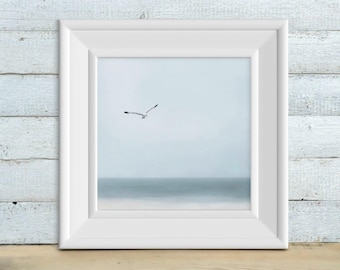 Seagull Watercolor Print: Beach House Coastal Wall Art (Digital Download)