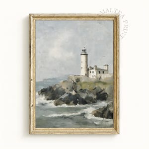 Lighthouse Wall Art Printable,  Light house Print, Coastal Decor Nautical Decor, Beach House Wall Art, Lighthouse Oil Painting Digital Print
