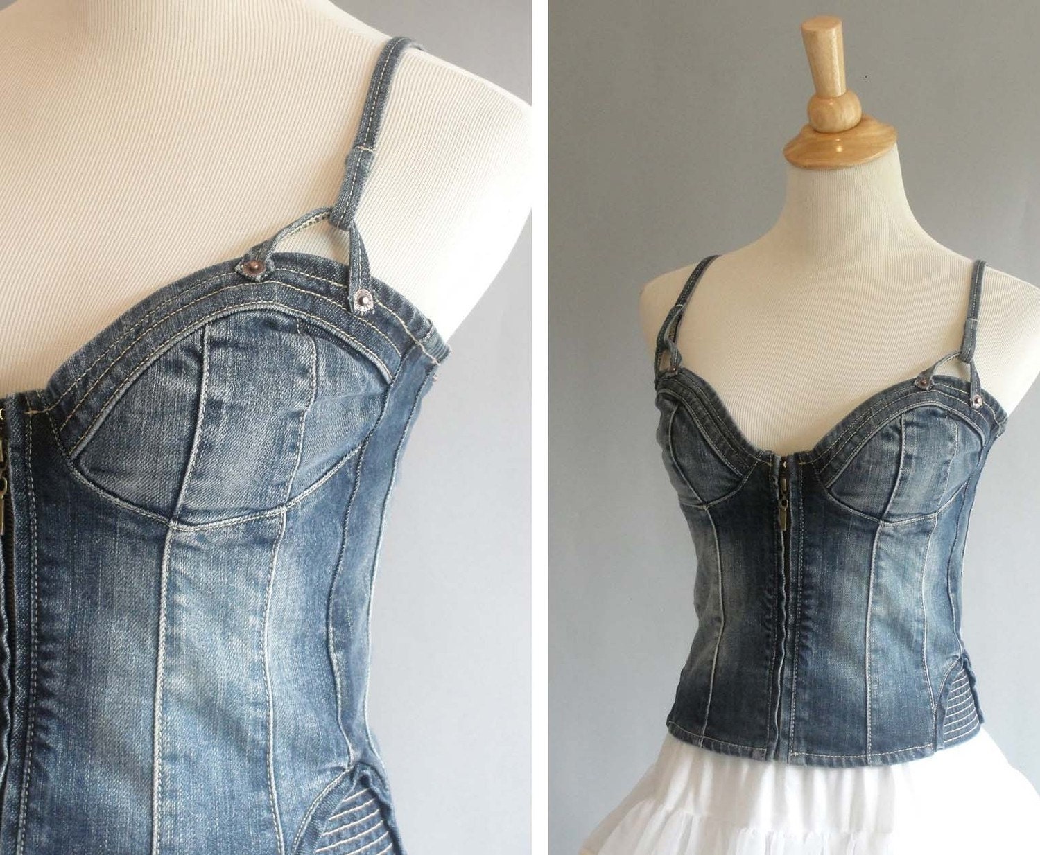guess denim bustier