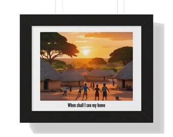 Nostalgic Wall Art, Home Decor - Framed Horizontal Poster, Childhood Scene Print, Retro Artwork, Decorative Wall Hanging, Vintage Poster