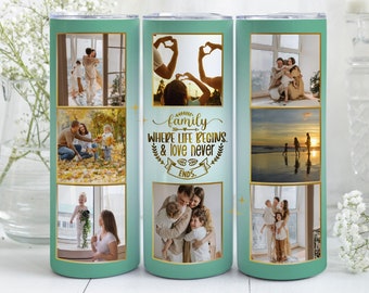 Picture Tumbler Wrap Add Your Own Photos & Backgrounds on CANVA, 2 Family Quote Photo 20oz Tumbler PNG, Editable Template, Personalized Gift