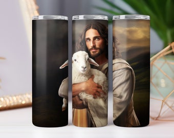 Religious Tumbler Wrap Sublimation Design, 20 oz Skinny Tumbler Easter Design Template, Jesus Painting Tumbler Wrap