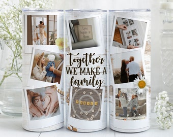 Picture Tumbler Wrap Add Your Own Photos & Backgrounds on CANVA, Family Quote Photo 20oz Tumbler PNG, Editable Template, Personalized Gift