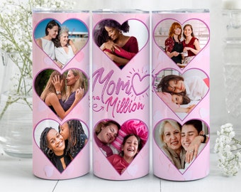 Picture Tumbler Wrap Add Your Own Photos & Backgrounds on CANVA, Mom Quote Photo 20oz Tumbler Template PNG, Personalized Mothers Day Gift