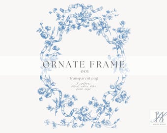 Vintage chinoiserie bloemen clipart frame png, barokke lijntekeningen bruiloft illustraties, Victoriaanse bruiloft embleem, toile png-ontwerp, sierlijst