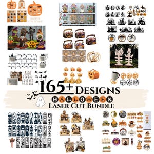 Spooky Halloween Laser Cut Bundle for Cricut & Glowforge | SVG DXF Haunted Decor, Witch, Pumpkin,Create Magic with 165 Laser Cut Halloween
