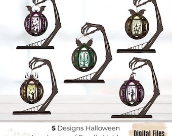 Halloween Lantern SVG Bundle: Gothic Candle Holder Laser Cut Files (Digital Download)
