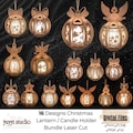 Wooden Laser-Cut Christmas Lantern – LED Hanging Ornament