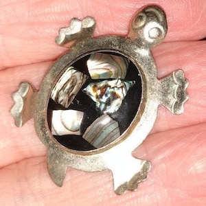 Brosche Abalone Alpaka Silber Pin
