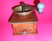 Coffee Grinder Rustic German Farmhouse Antique - Hand Painted German Primitive Hand Crank Style