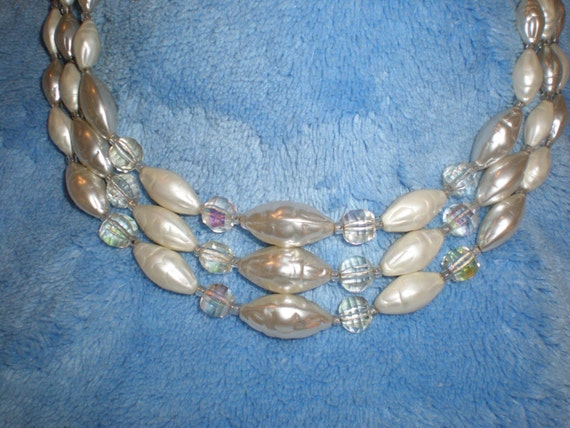 Bridal Pearl & Crystal Choker Vintage Moon Goddes… - image 2