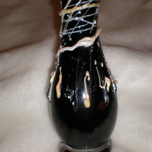 Italian Murano Art Glass Vase -Michael Nourot Artist Signed Black Rare Cased Glass Piece Gorgeous Hand Blown & Numbered