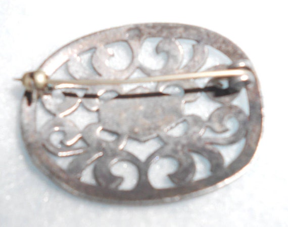 Cut Steel & Sterling Brooch Lovely Art Deco  Anti… - image 4