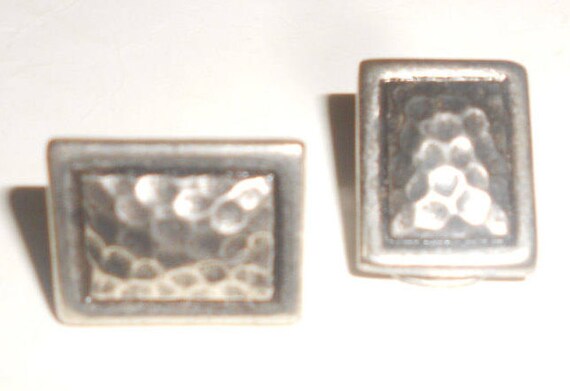 MCM Hammered Sterling Brutalist Earrings Vintage … - image 3