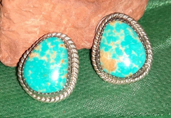 Royston Turquoise Stud Earrings (Larger-Sized) Si… - image 7