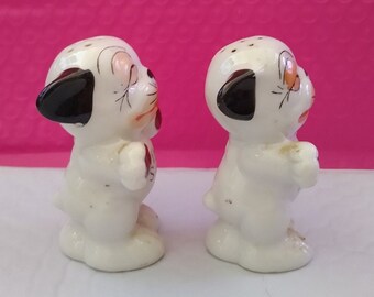 ビンテージセラミックBONZOソルト&ペッパー Bonzo Dogs Shakers S&P Cute Collectible Japanese Antique Porcelain