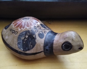 Tonala Turtle Vintage Burnished Mexican Folk Art Clay Pottery Piece