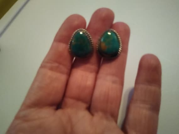 Royston Turquoise Stud Earrings (Larger-Sized) Si… - image 10