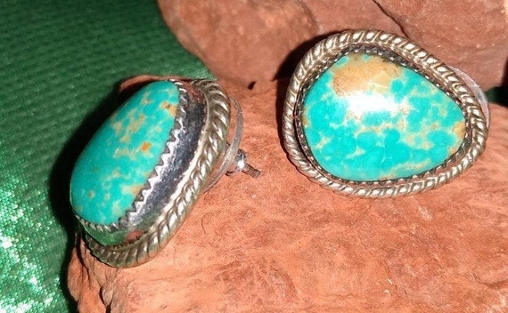 Royston Turquoise Stud Earrings (Larger-Sized) Si… - image 5