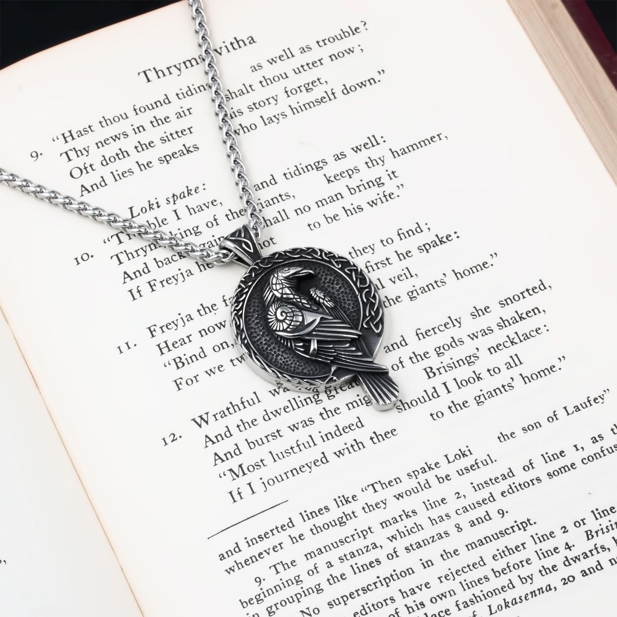 Trinity Rune Viking Raven Rune Trinity Stainless Steel Pendant Necklace - Etsy