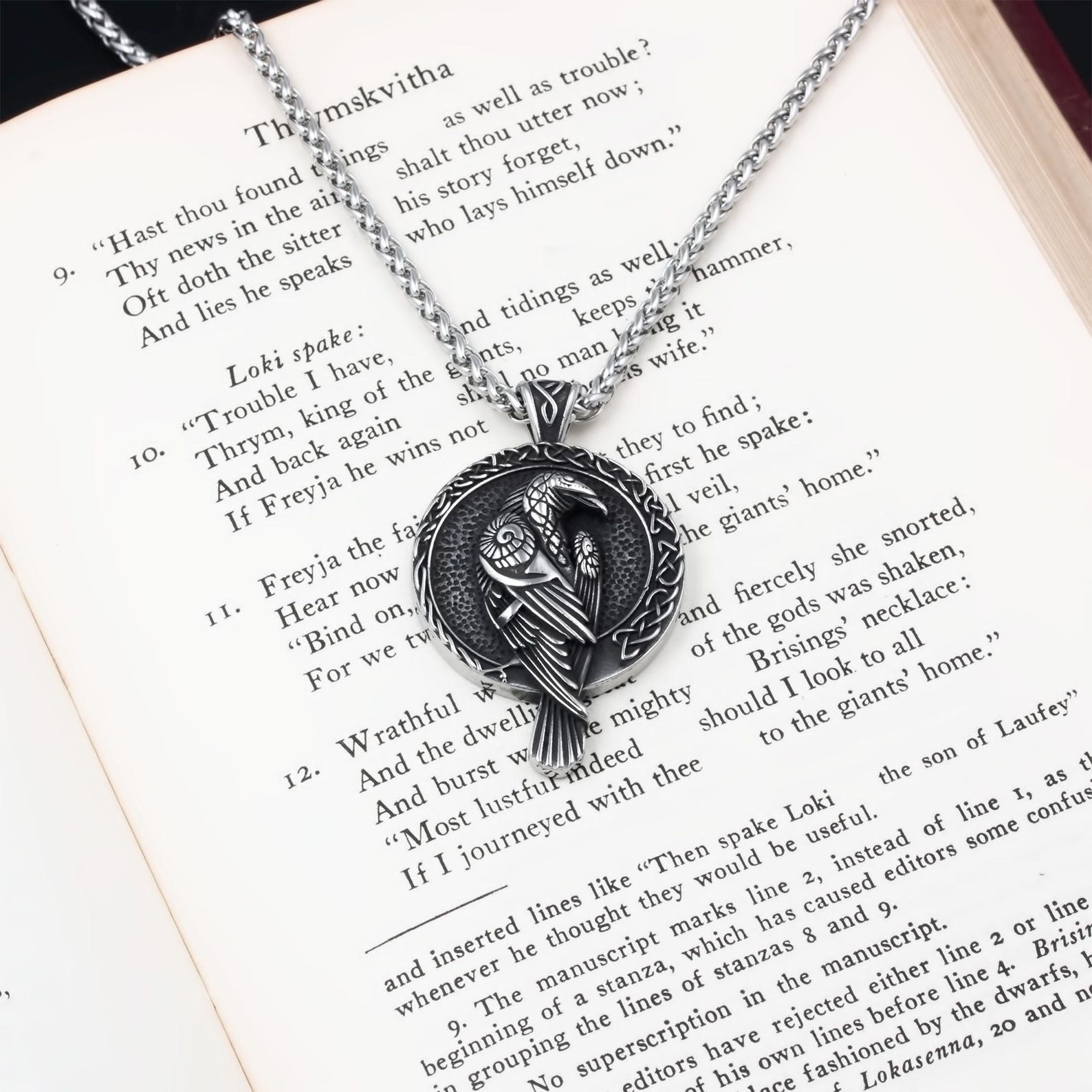 Trinity Rune Viking Raven Rune Trinity Stainless Steel Pendant Necklace - Etsy