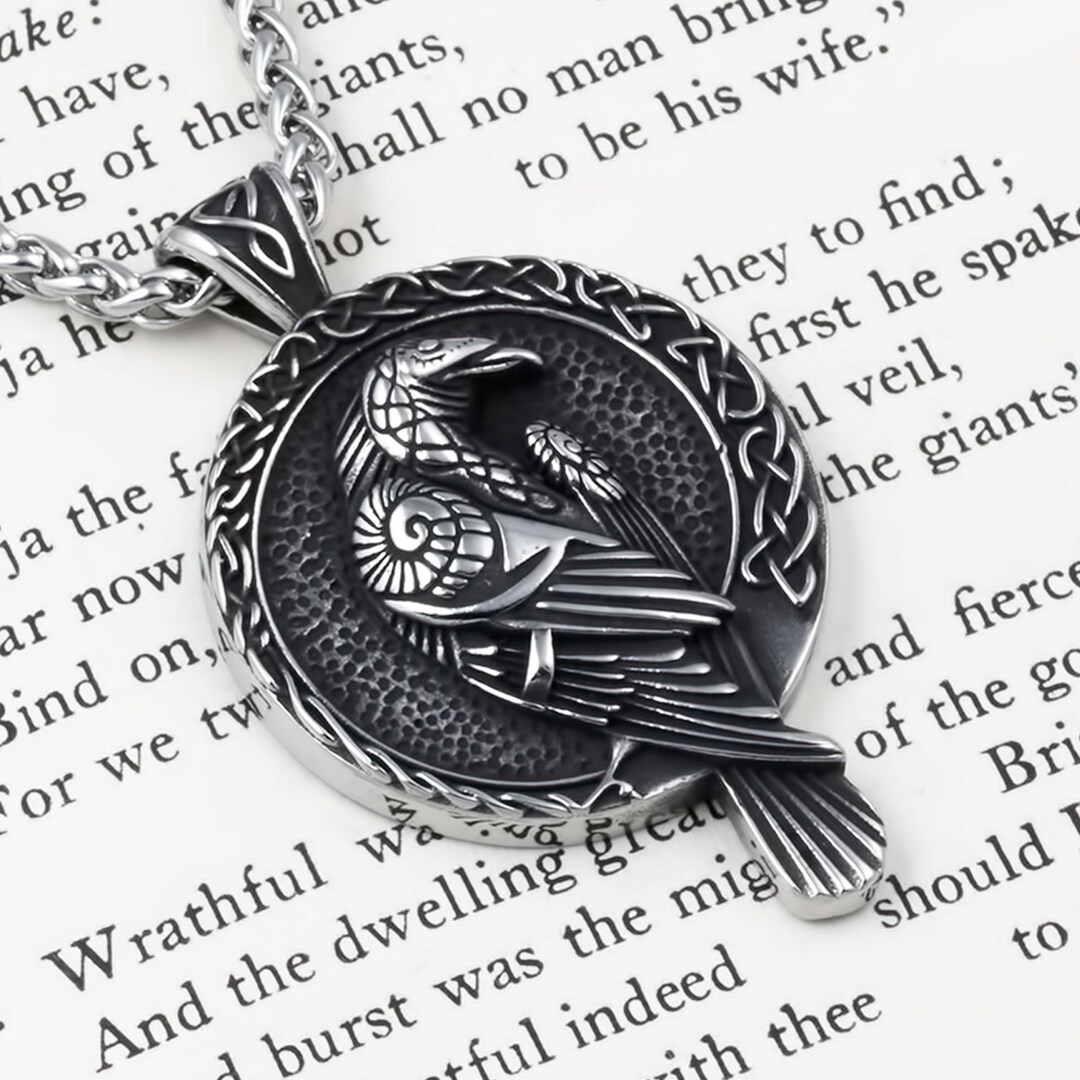 Trinity Rune Viking Raven Rune Trinity Stainless Steel Pendant Necklace - Etsy