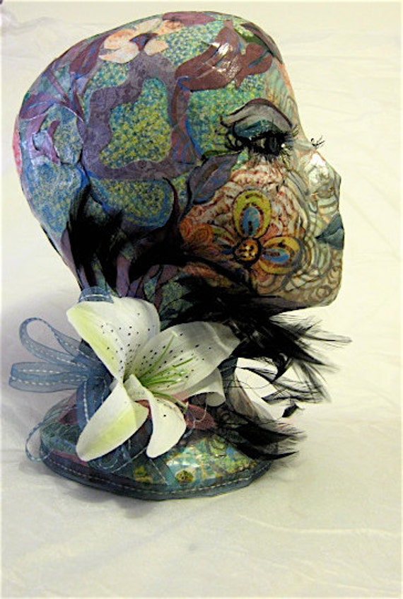 Items similar to Mannequin Head, Model head collage, Head, collage art