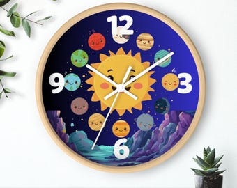 Interaktywny zegar ścienny z motywem matematycznym – nowoczesna dekoracja dla nauczycieli, uczniów i miłośników matematyki, pomoc dydaktyczna, wyjątkowy prezent na urodziny i święta