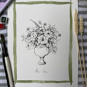 Pour toi. Illustrazione originale ad acquerello. Formato A4