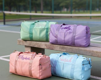 Bestickte Reisetasche mit Namen, Monogramm Reisetasche, Ballett-Tanztasche, Weekender-Taschen, Hochzeitsreise-Reisetasche für Frau, personalisiertes Geschenk