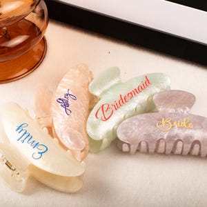 Personalized Claw Clips, Large Hair Claw Clips, Custom Name Hair Claw Clips, Hair Accessories for Bridesmaid, Hair Claw