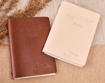 Personalized Vow Books Wedding Set | His & Her Ceremony | Custom Vow Booklets | Bride Groom Gift