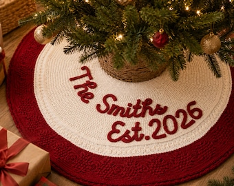 Personalized Christmas Tree Skirt | Family Christmas Tree Skirts