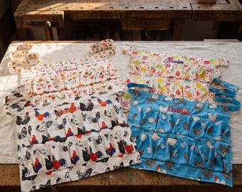 Bestickte Eiersammelschürze - Gartenschürze, Frisch vom Markt, Ostergeschenk, Osterschürze, Osterschürze