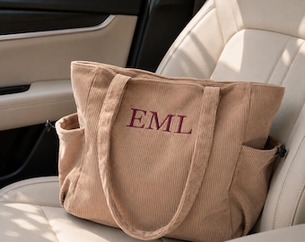 Monogram Custom Tote Bag, Daily Commute Gift, Work Bag, Farmers Market Daily Carry Bag