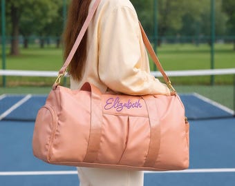 Bestickte Reisetasche mit Namen, Monogramm Reisetasche, Ballett-Tanztasche, Weekender-Taschen, Hochzeitsreise-Reisetasche für Frau, personalisiertes Geschenk