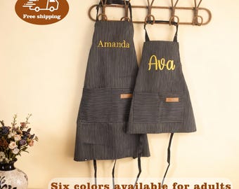 Personalized Barista Apron, Custom Chef and Artist Apron with Pockets, Waterproof Kitchen Apron for Men and Women