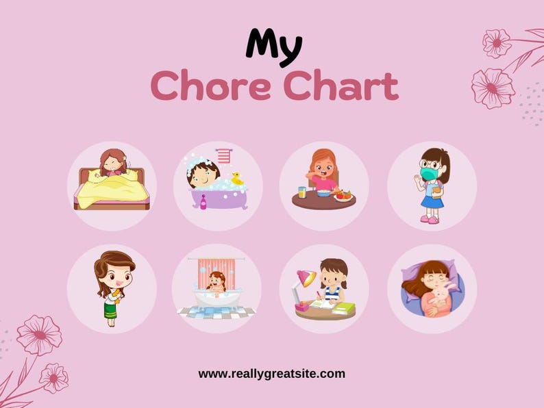 Homework Chore Routine Chart Editable Kids Chore Chart: Printable Daily Routine (PDF & Canva) - Etsy
