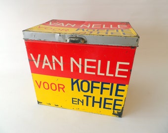 1930s Modernist De Stijl Van Nelle Tin by Jacob Jongert (Dutch, 1883-1942)