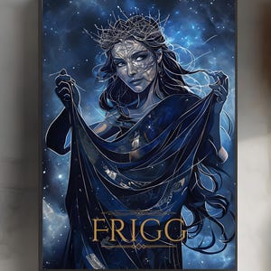 Frigg Norse Goddess Poster – Viking Mythology Wall Art, Digital Download, Nordic Pagan Decor, Fantasy Print