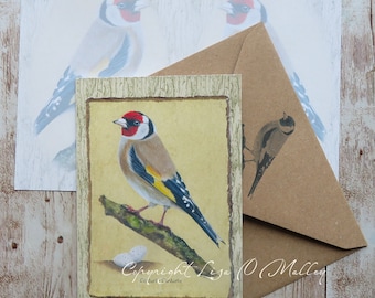 Chaffinch. Art greeting card Garden Birds