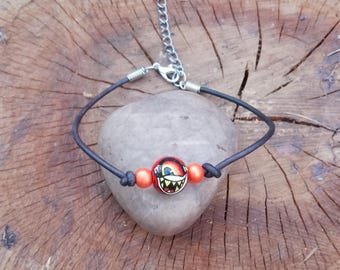 Hazbin Hotel Niffty Hand-painted Bead Leather Bracelet