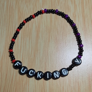 Ghost Band Frater Imperator &quot;V&quot; Quote Inspired Beaded Bracelet