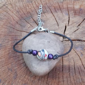 Hazbin Hotel Vaggie Hand-painted Bead Leather Bracelet