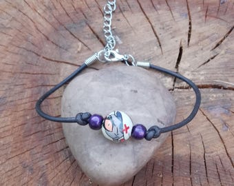 Hazbin Hotel Vaggie Hand-painted Bead Leather Bracelet